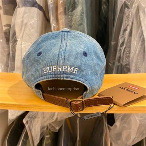 burberry supreme denim hat|supreme burberry 6 panel hat.